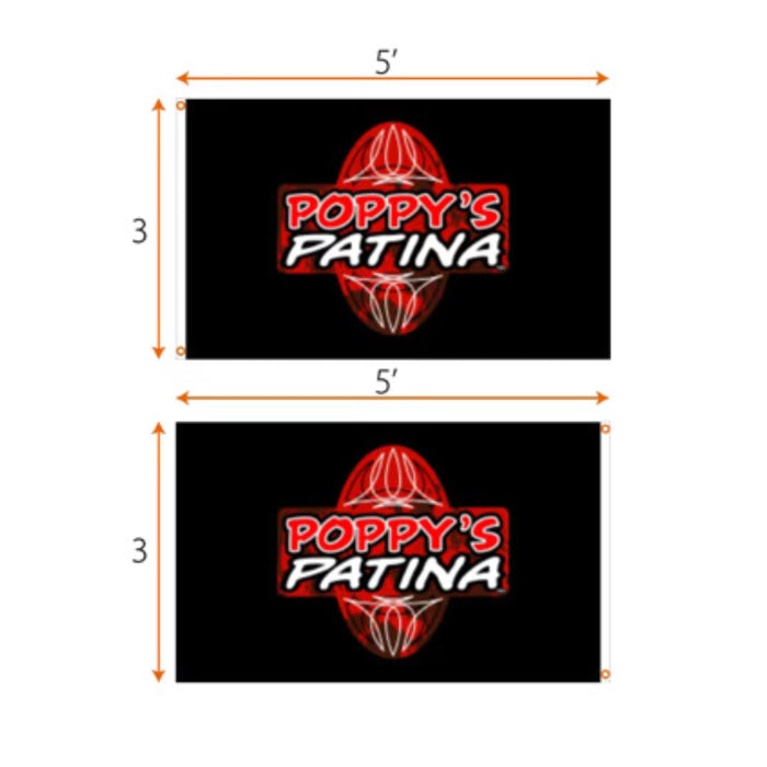 Poppy’s Patina - Double Sided Shop Flag