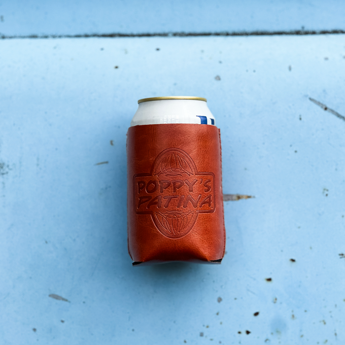 Poppy’s Patina Leather Magnetic Koozie – Classic Can Fit