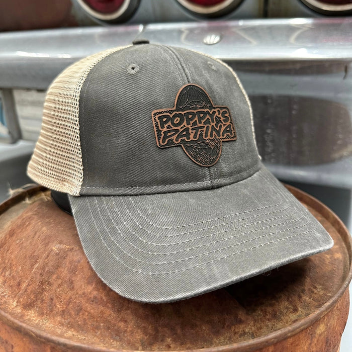 Leather Poppy’s Patina Patch Pony Tail Hat (Women’s Fit) Gray