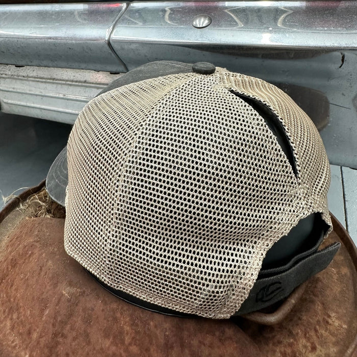 Leather Poppy’s Patina Patch Pony Tail Hat (Women’s Fit) Gray