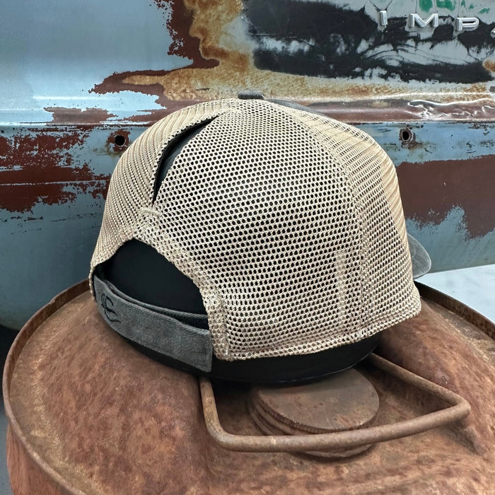 Leather Rusty But Reliable Patch Pony Tail Hat (Women’s Fit) Gray