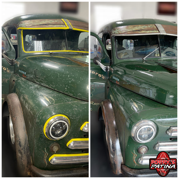 Customer project finished with Gloss Wipe-On Clear Coat — before and after