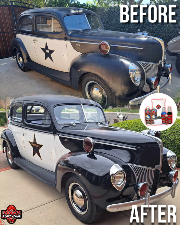 Customer project finished with Gloss Wipe-On Clear Coat — before and after