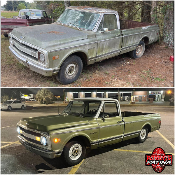 Poppy's Patina customer project — before and after
