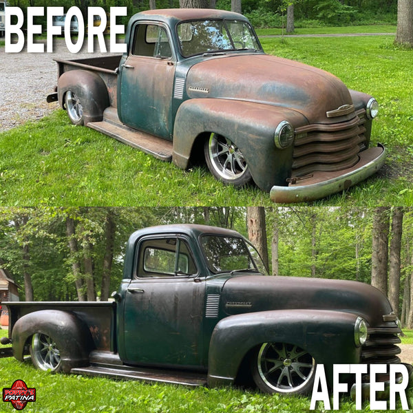 Customer project finished with Matte Wipe-On Clear Coat — before and after
