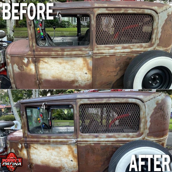Customer project finished with Matte Wipe-On Clear Coat — before and after