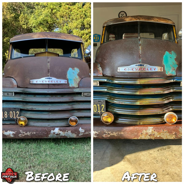 Customer project finished with Matte Wipe-On Clear Coat — before and after
