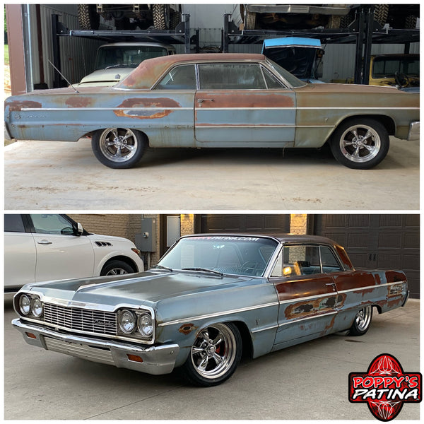 Customer project finished with Gloss Wipe-On Clear Coat — before and after