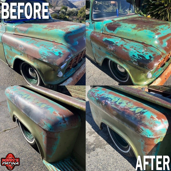 Customer project finished with Matte Wipe-On Clear Coat — before and after