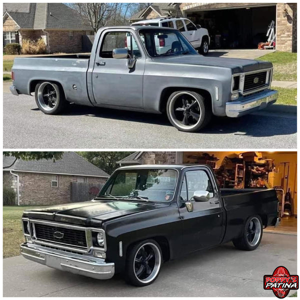 Customer project finished with Gloss Wipe-On Clear Coat — before and after
