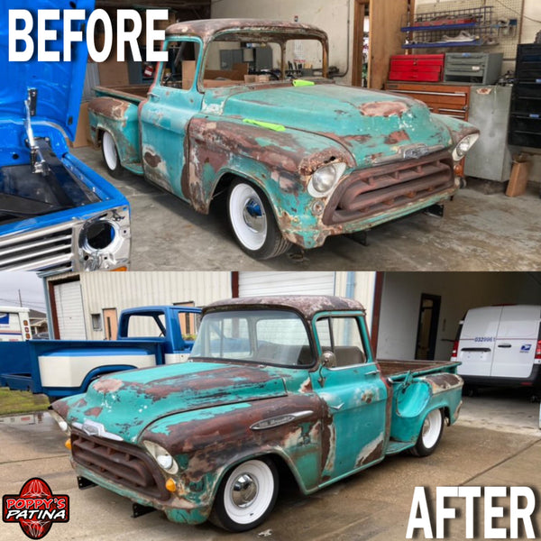 Customer project finished with Matte Wipe-On Clear Coat — before and after