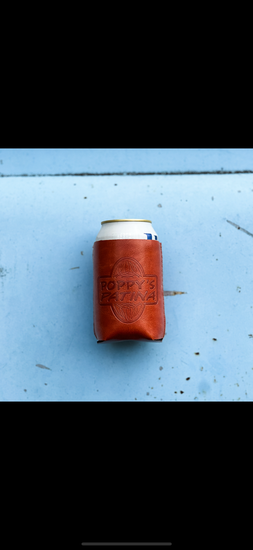 Poppy’s Patina Leather Magnetic Koozie – Classic Can Fit