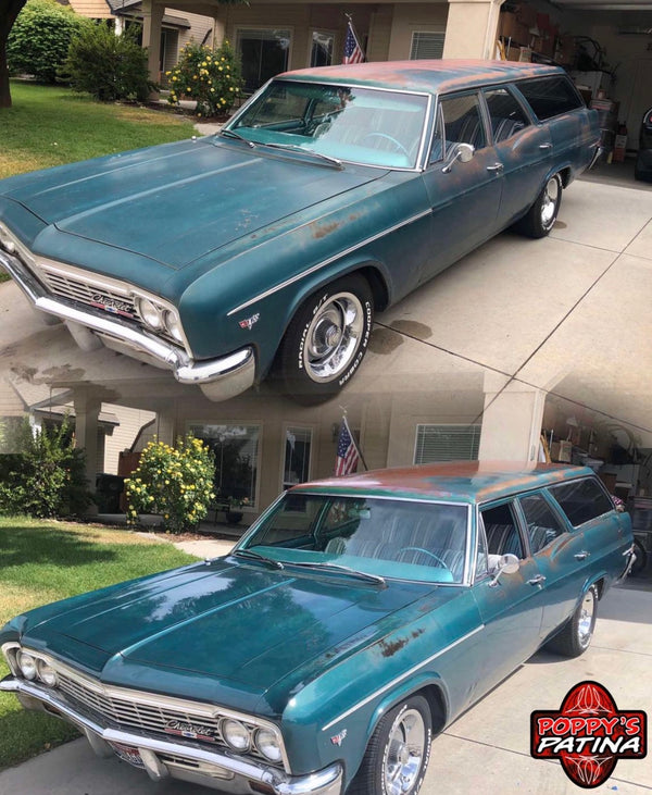 Customer project finished with Gloss Wipe-On Clear Coat — before and after