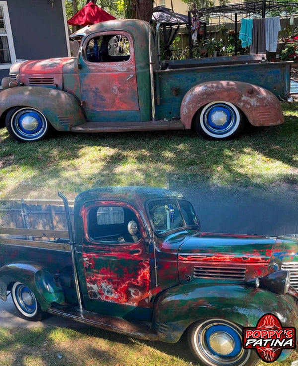 Customer project finished with Gloss Wipe-On Clear Coat — before and after