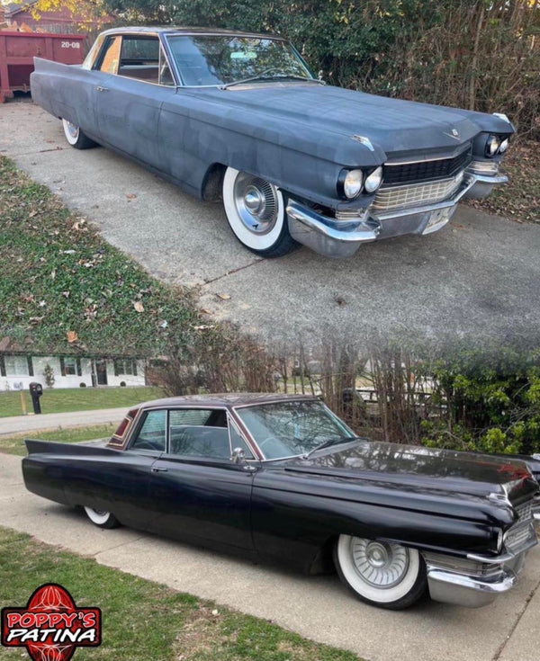 Customer project finished with Gloss Wipe-On Clear Coat — before and after