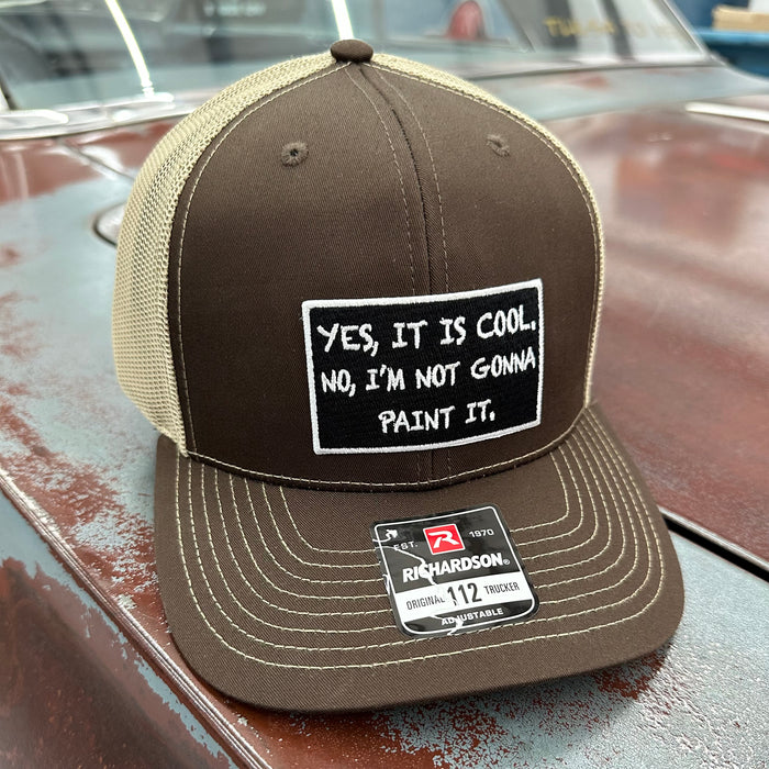 “Yes, It Is Cool…” Adjustable Trucker Hat (Richardson 112) Brown/Khaki