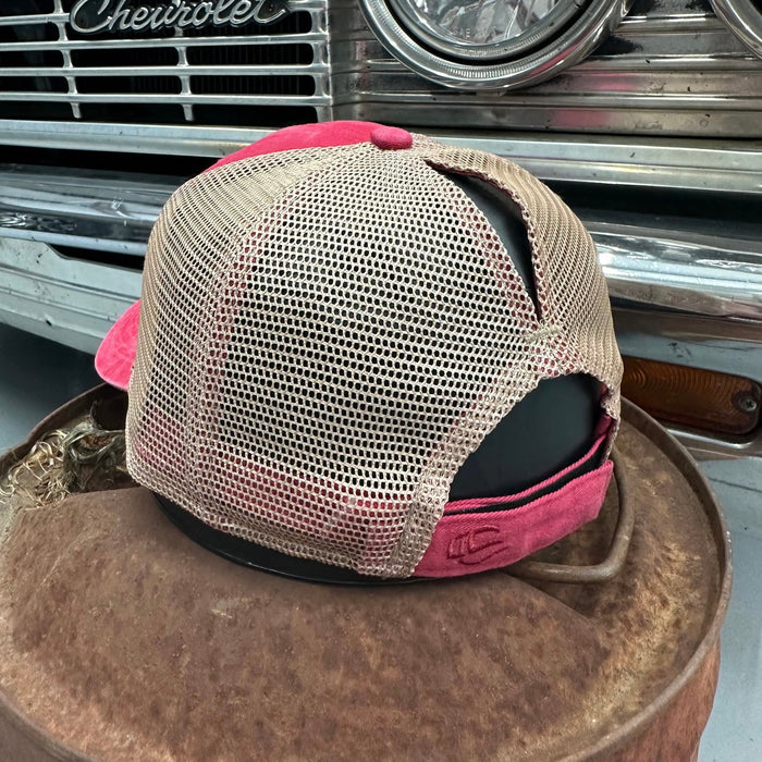 Leather Poppy’s Patina Patch Pony Tail Hat (Women’s Fit) Pink