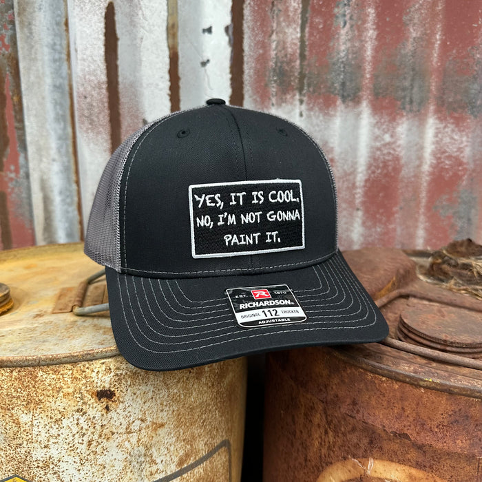 “Yes, It Is Cool” Adjustable Trucker Hat (Richardson 112) Black/Dark Gray
