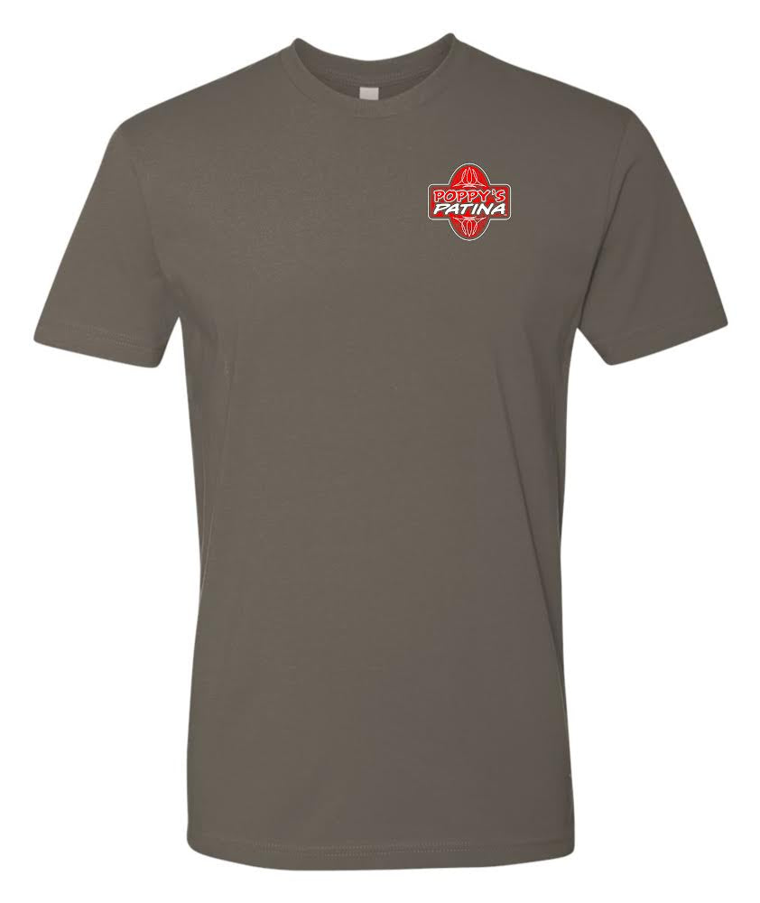 Dark grey T shirt - Poppy’s Patina Logo Grey T-Shirt — Poppy's Patina