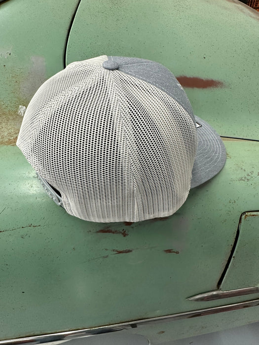 Poppy’s Patina Adjustable Trucker Hat (Richardson 112) Light Gray/White